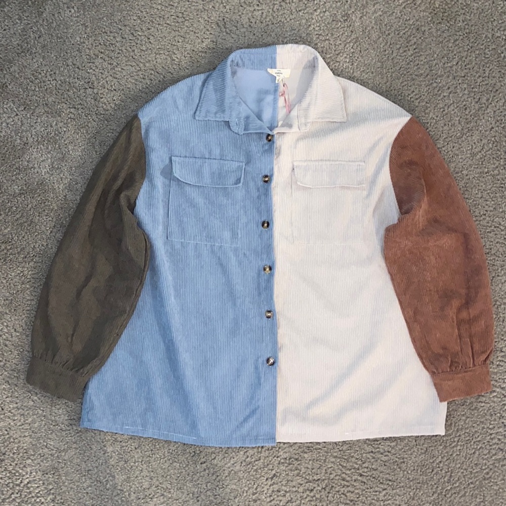 NWT Entro Women’s Colorblock Shacket Size Large